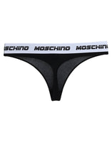 Moschino: Black Logo Thong