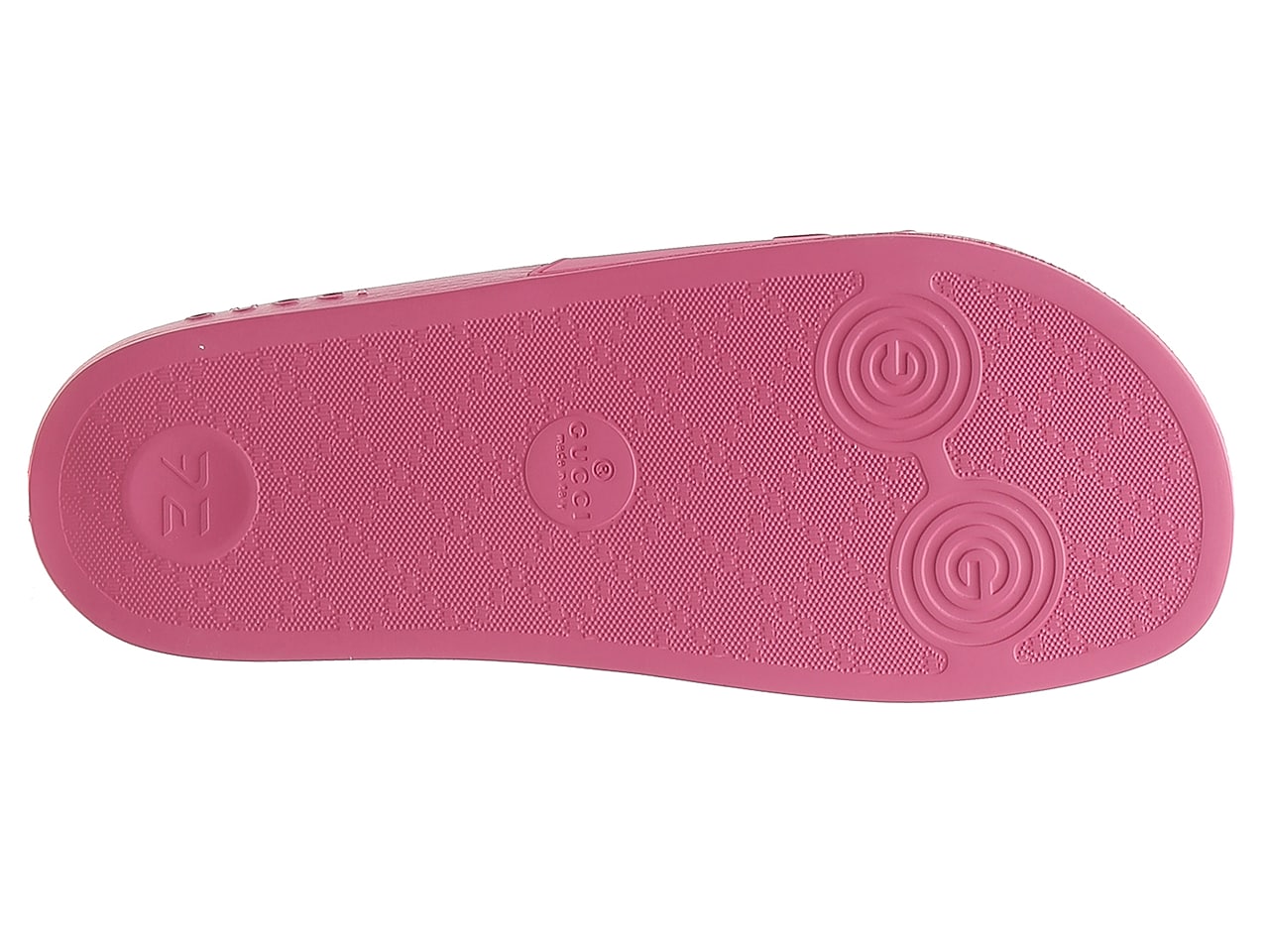 Gucci: Women's Pursuit Pink Rubber Slides
