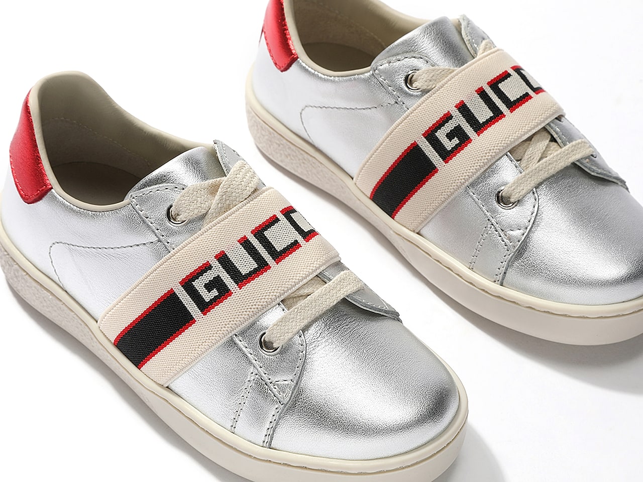 Gucci: Ace Kid's Sneakers (Silver)