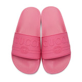 Gucci: Women's Pursuit Pink Rubber Slides