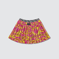 Versace: Young Fluo Barocco Pleated Skirt (KIDS)