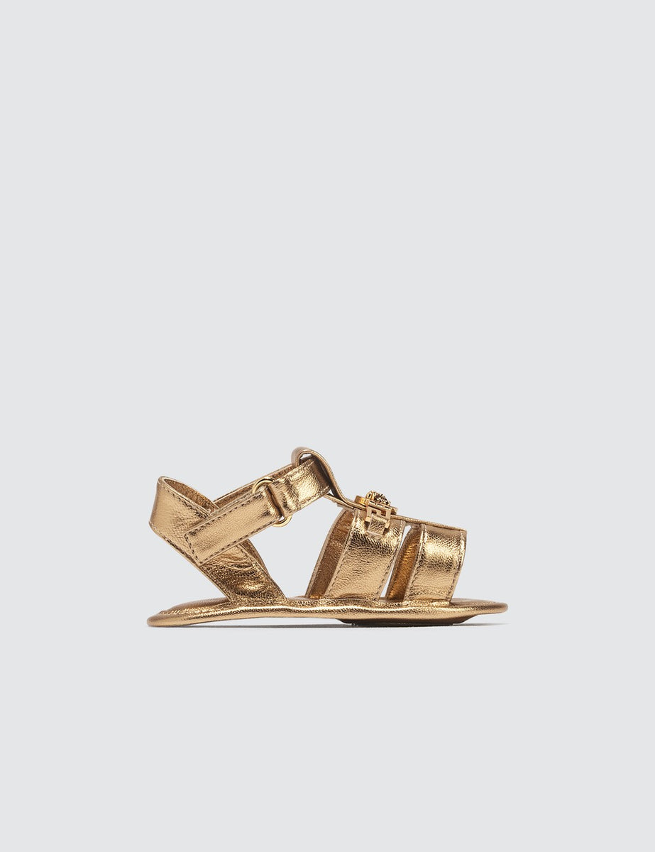 Versace Young Medusa Gold Sandals Stush Fashionista