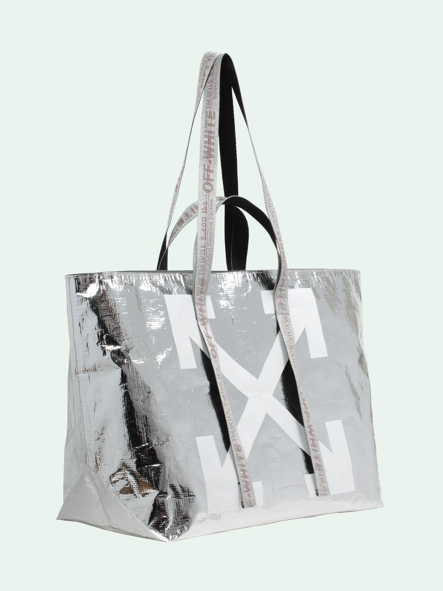 OFF-WHITE Arrows Tote Bag Black White in Polyethylene with Silver-tone - GB