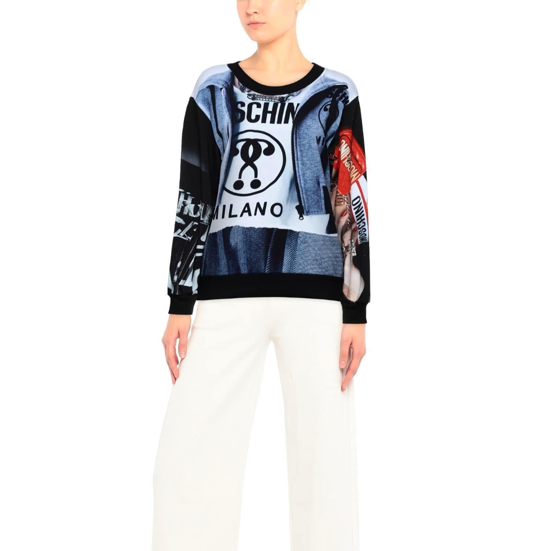 Moschino: Multi Logo Crewneck Sweater