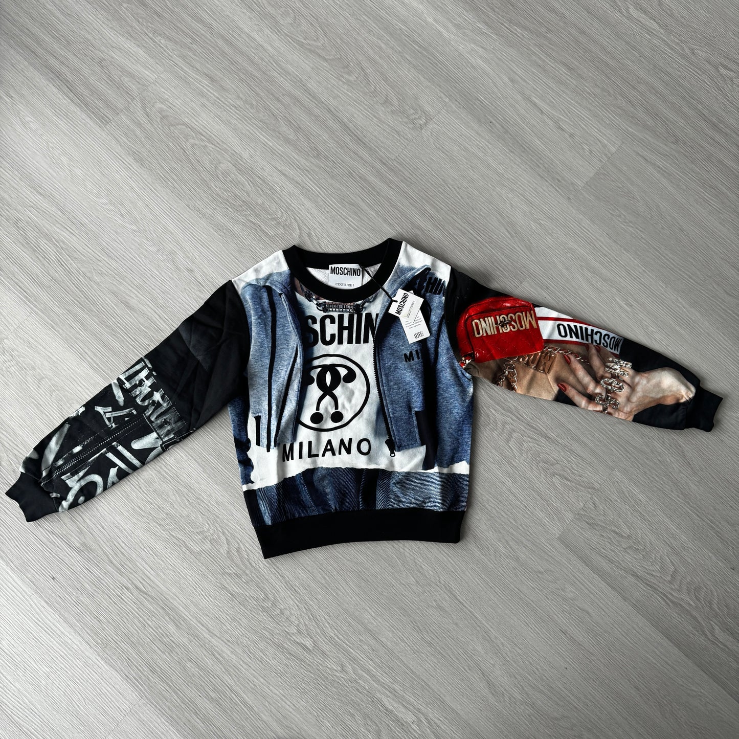Moschino: Multi Logo Crewneck Sweater