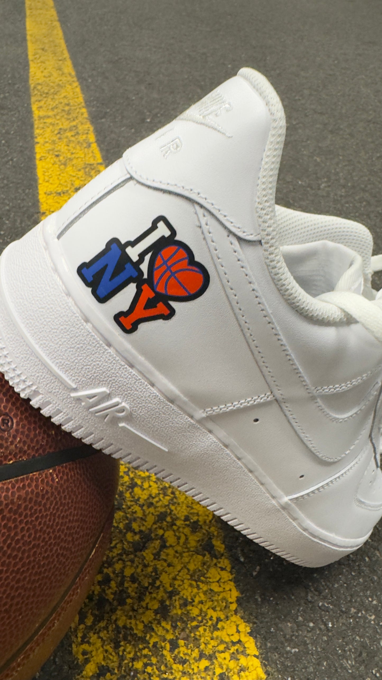 Nike: I Love NY Knicks Air Force 1 Sneakers (Men's)