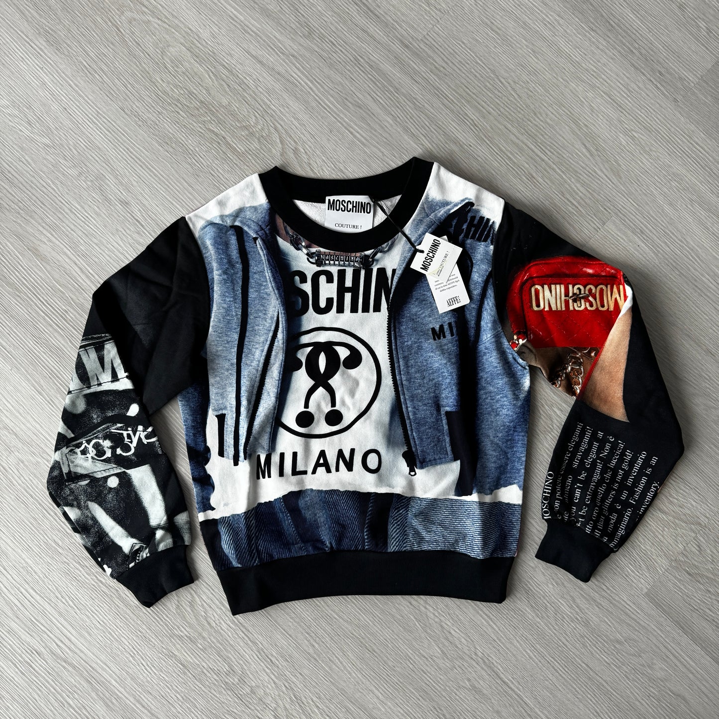 Moschino: Multi Logo Crewneck Sweater