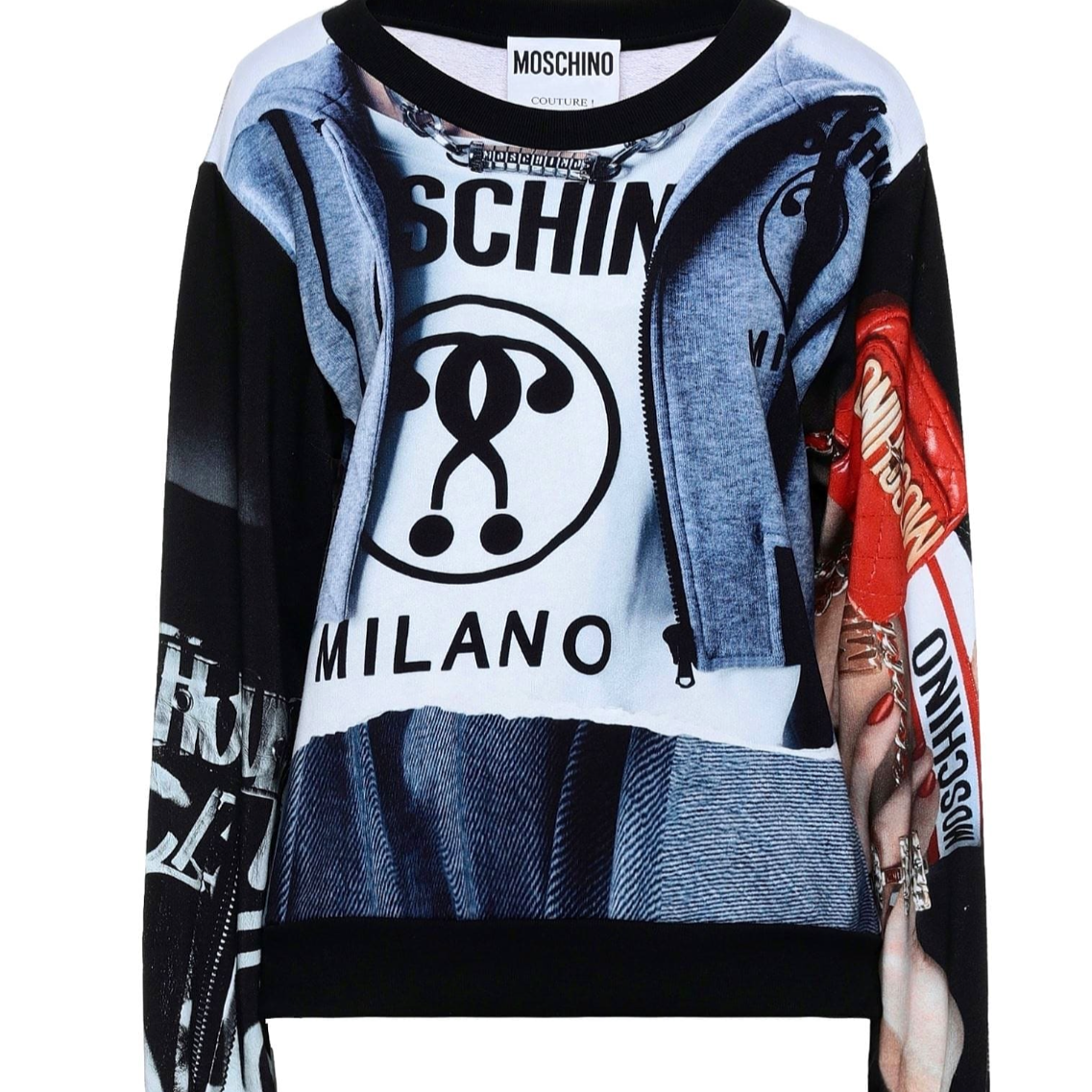 Moschino: Multi Logo Crewneck Sweater