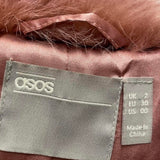 ASOS: Pink Hooded Faux Fur Coat