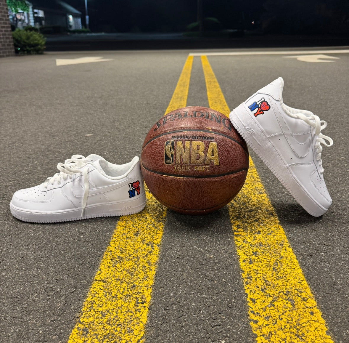 Nike: I Love NY Knicks Air Force 1 Sneakers (Men's)