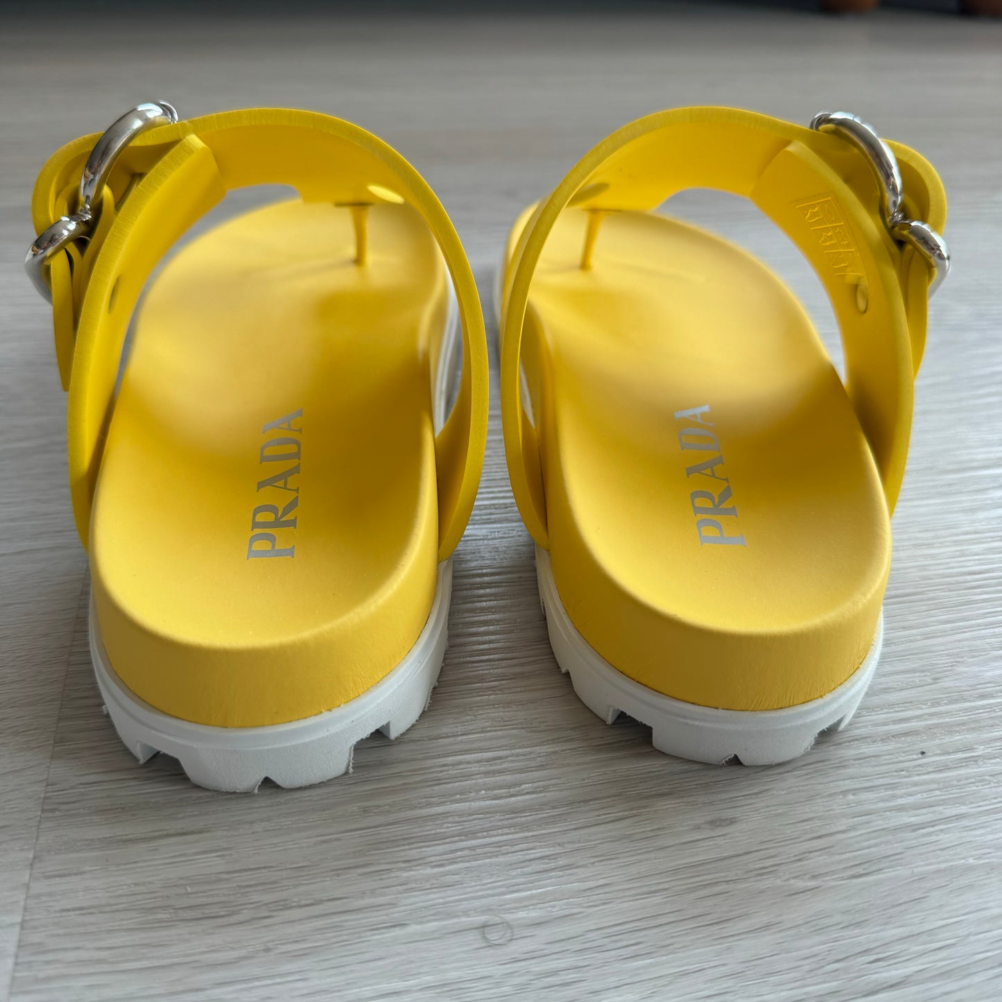 Prada: Yellow Rubber Slides