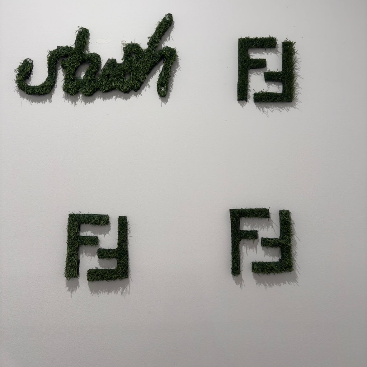 Fendi: FF Logo Faux Grass Wall Decor Set