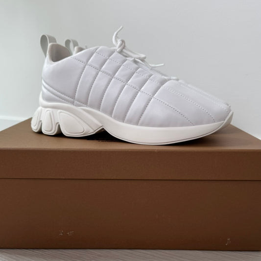 Burberry: Women's White Quilted Sneakers