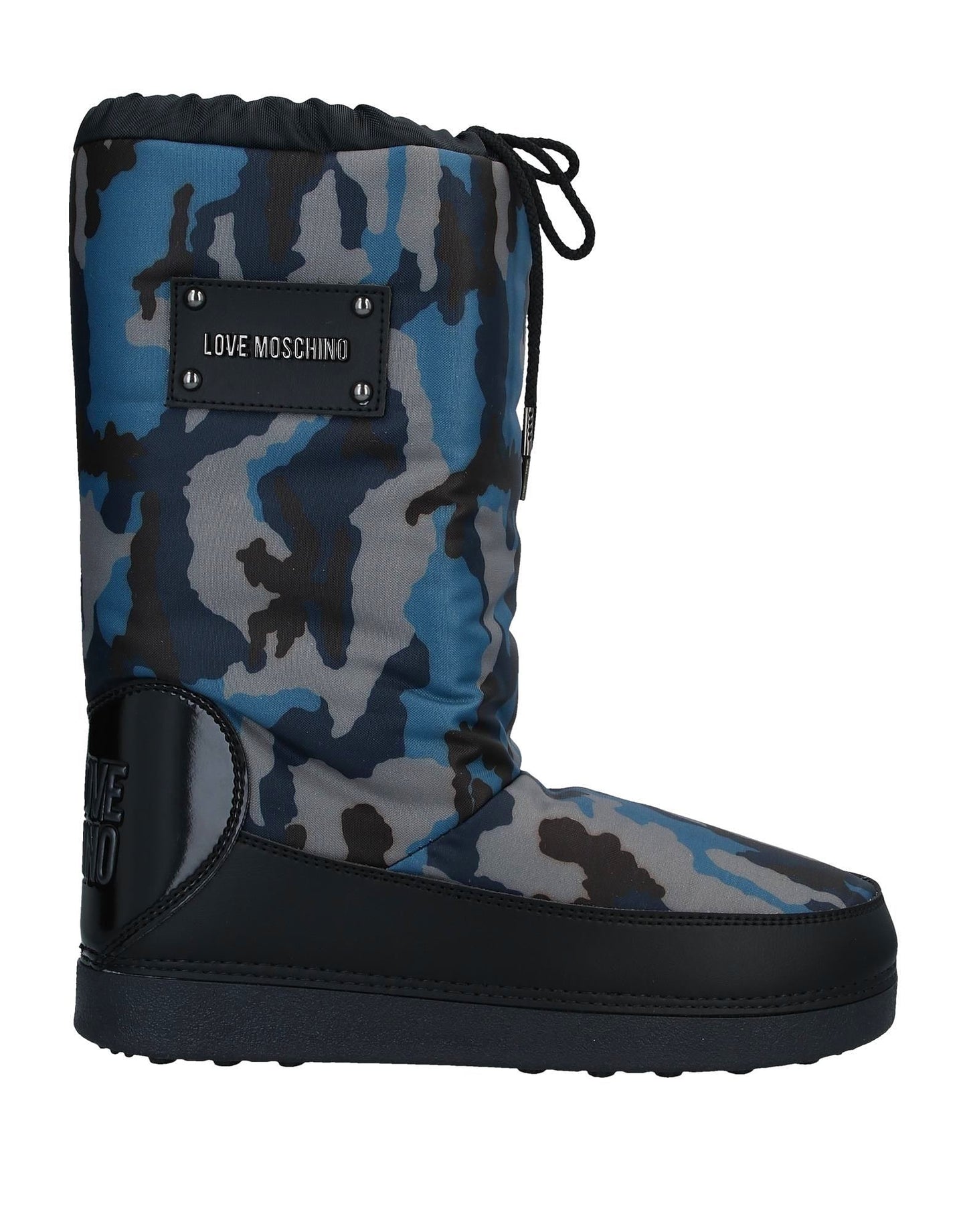 Moschino: Blue Camouflage Moon Boots (Snow Boots)