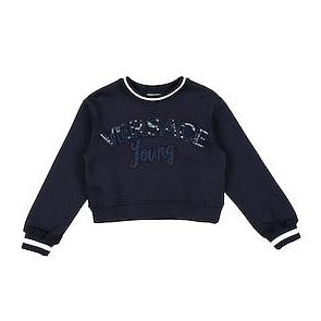 Versace: Young Girl's Navy Blue Sweater