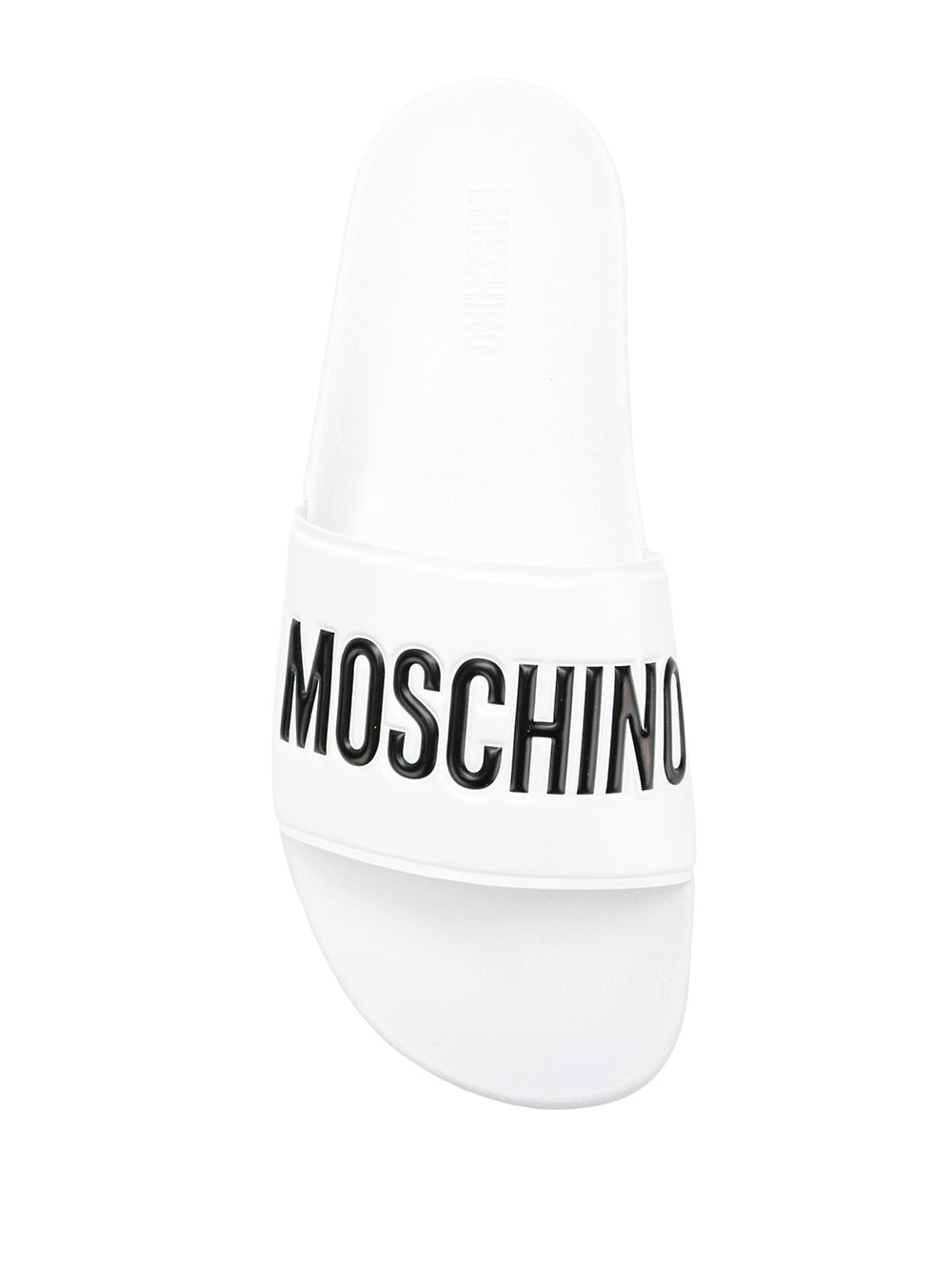 Moschino: White Logo Slides