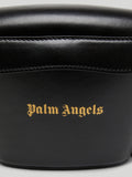 Palm Angels: Black Leather Padlock Bag