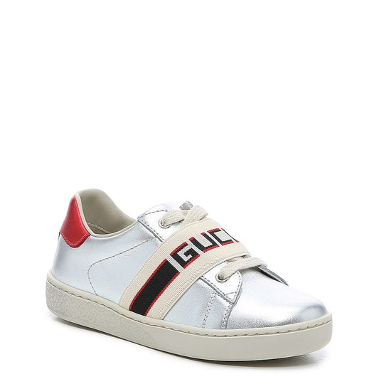 Gucci: Ace Kid's Sneakers (Silver)