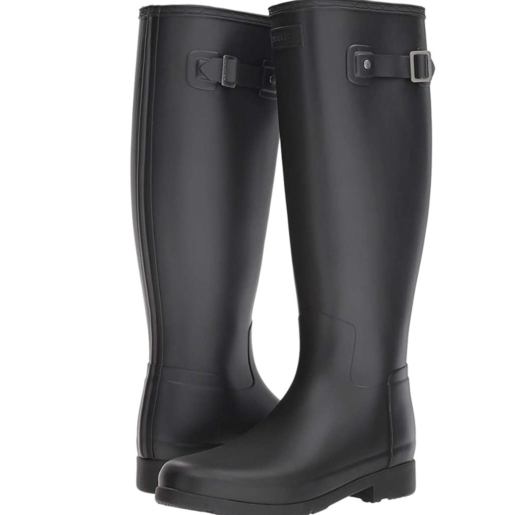 Hunter®: Original Refined Wide Calf Rain Boot (Matte Black)