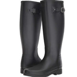 Hunter®: Original Refined Wide Calf Rain Boot (Matte Black)