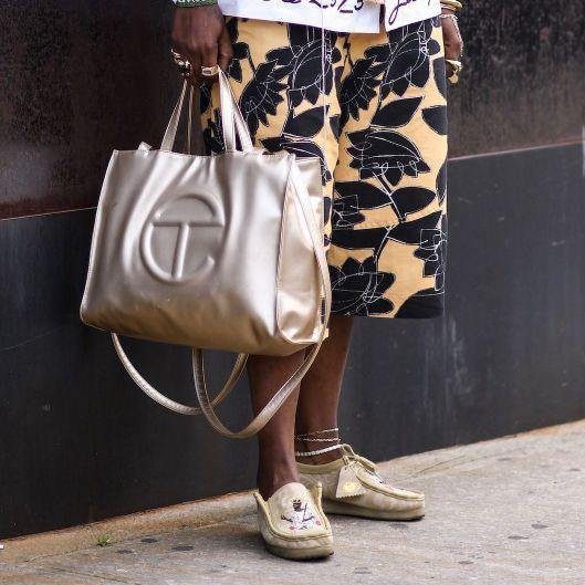 Telfar: Gold Shopping Bag (3 Sizes)