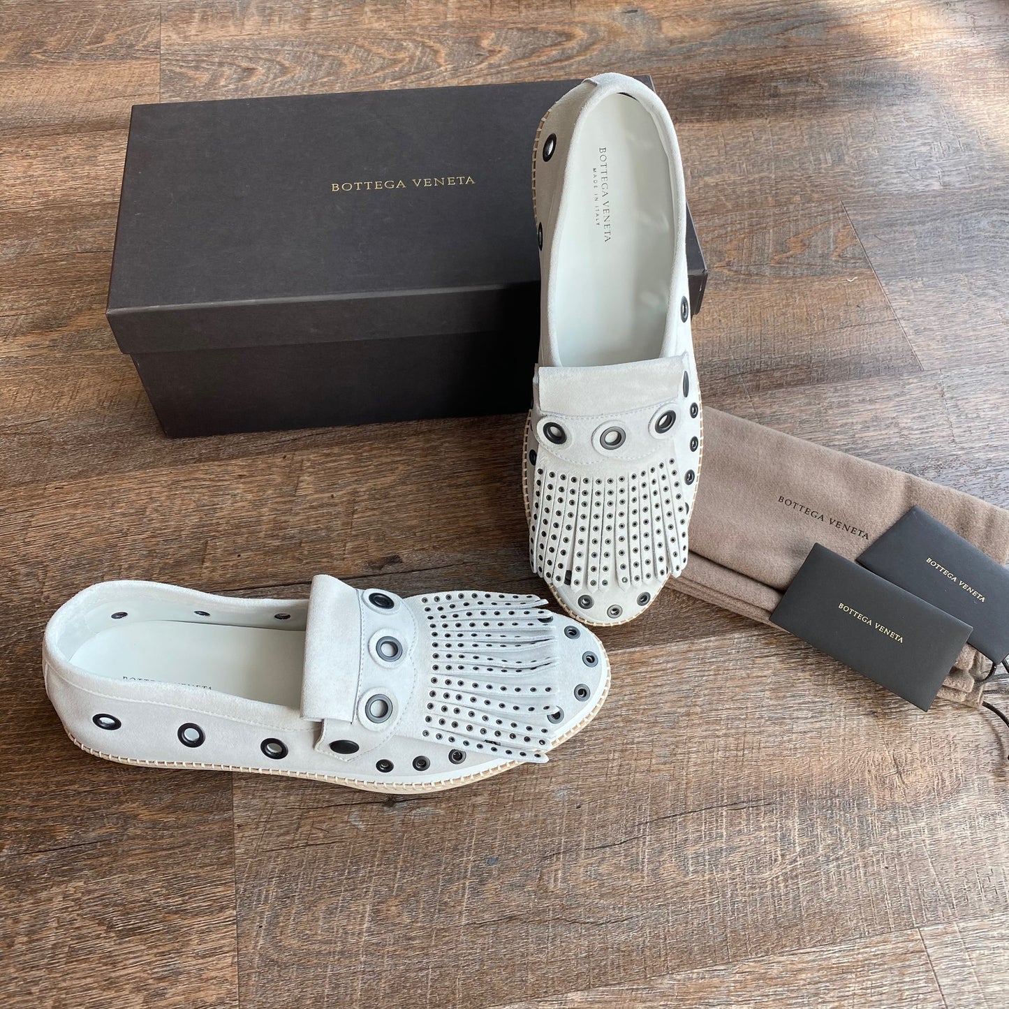 Bottega Veneta: Men's Suede Fringe Loafers