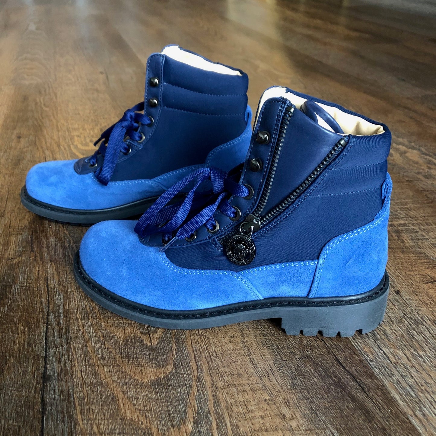 Versace: Blue Suede Boots (Kids)