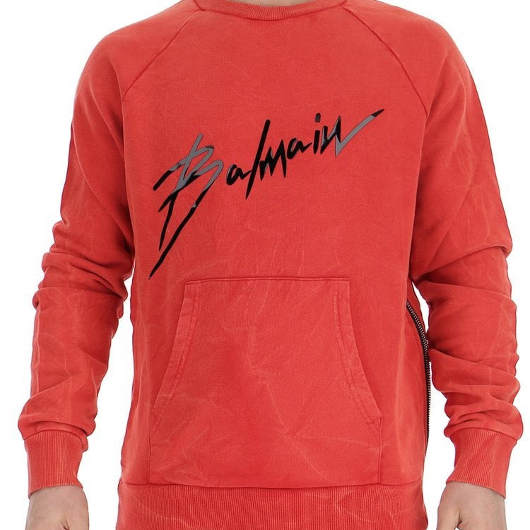 Balmain: Men's Logo Crewneck Sweat Shirt