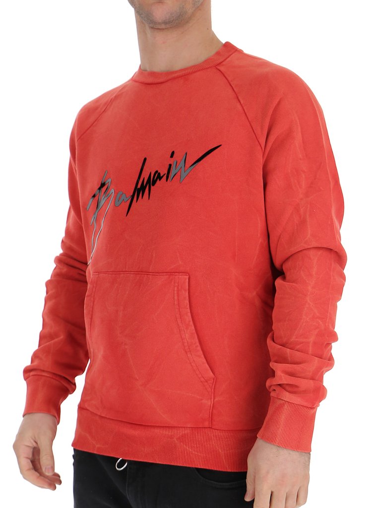Balmain: Men's Logo Crewneck Sweat Shirt