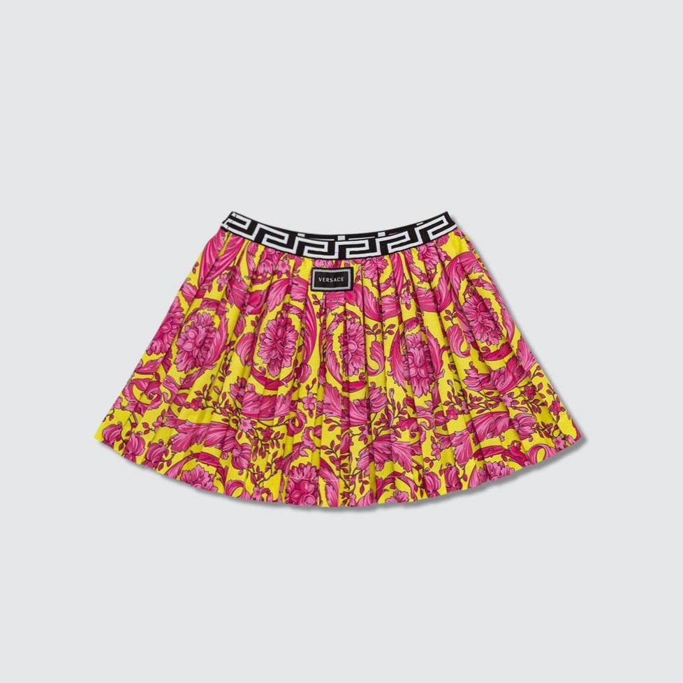Versace: Young Fluo Barocco Pleated Skirt (KIDS)