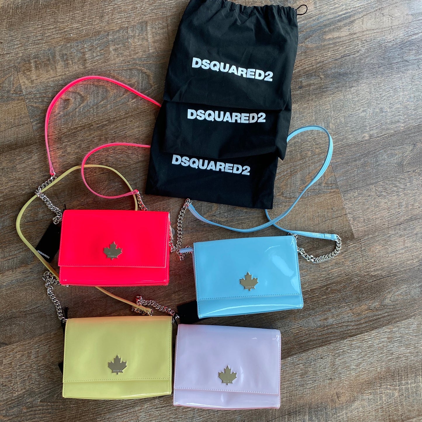 Dsquared2: "Disco" Patent Cross Body Bag (4 colors)