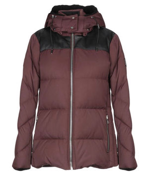 MCM: Brown Down Bubble Coat w/ Leather