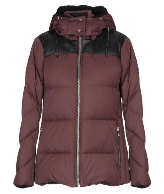 MCM: Brown Down Bubble Coat w/ Leather