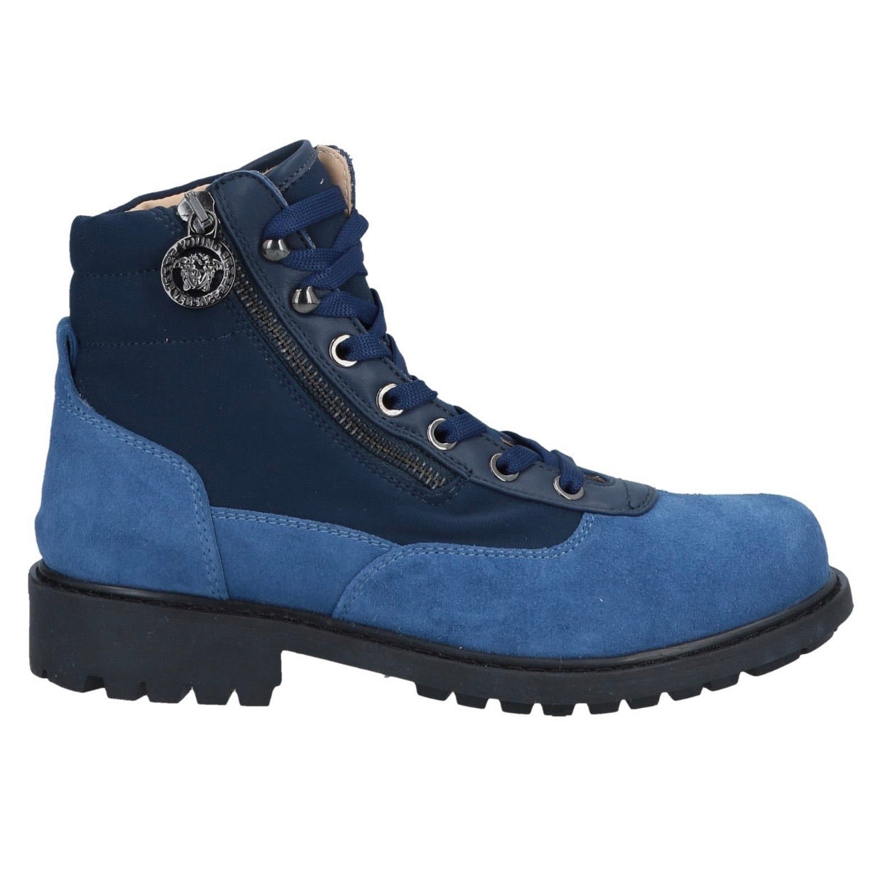 Versace: Blue Suede Boots (Kids)