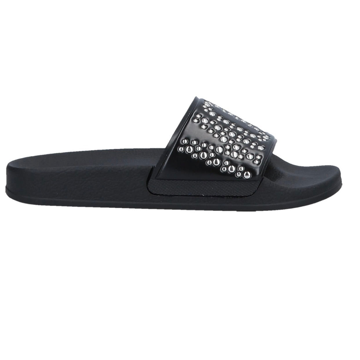 Moschino: Women's Logo Studded Slides