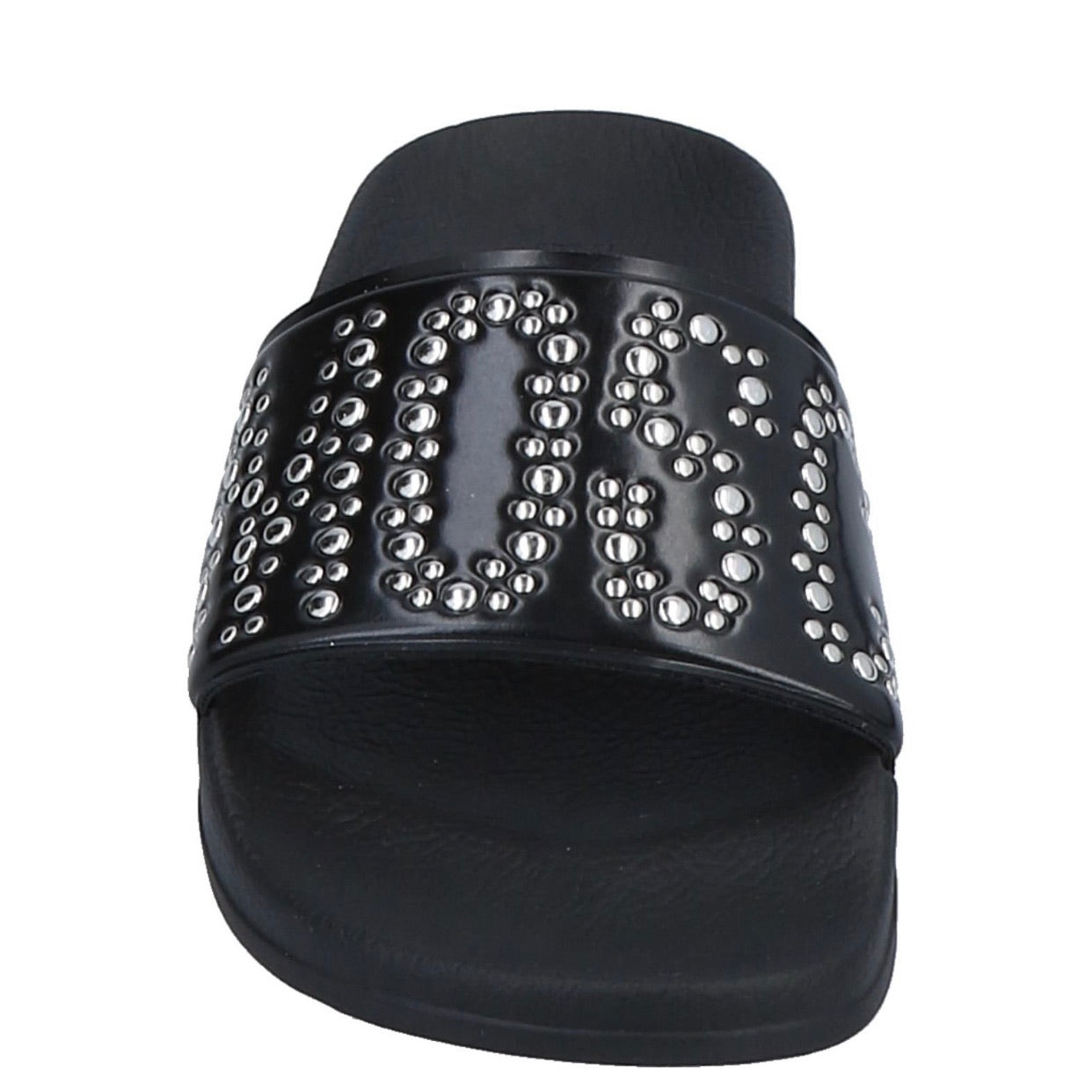 Moschino: Women's Logo Studded Slides