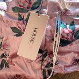 House of CB London: "Randa" Pink Velvet Floral Trousers