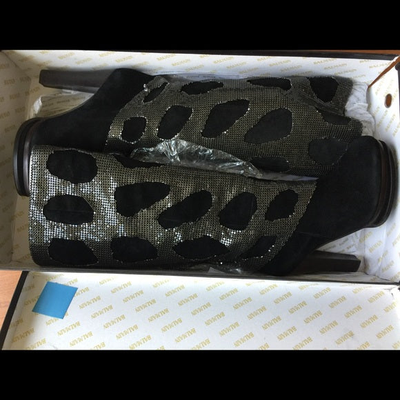 Balmain: Studded Calf Boots Black