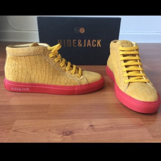 Hide & Jack: Men's Crocodile Suede Sneakers