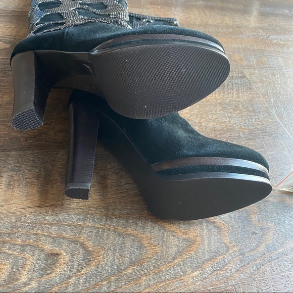 Balmain: Studded Calf Boots Black